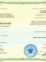 Сертификат Малышева Елена Борисовна